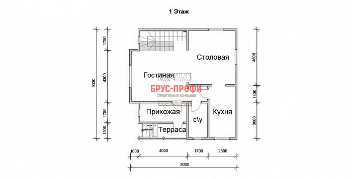 Проект №91. Дом из бруса 9 на 9