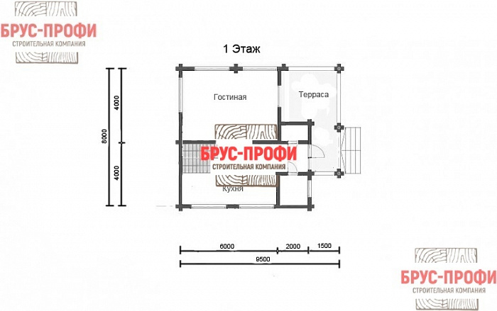 Проект №89. Дом из бруса 8 на 9,5