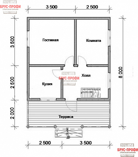 Проект №16. Дом из бруса 6 на 8