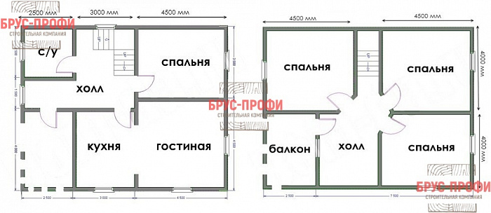 Проект №68. Дом из бруса 8 на 10