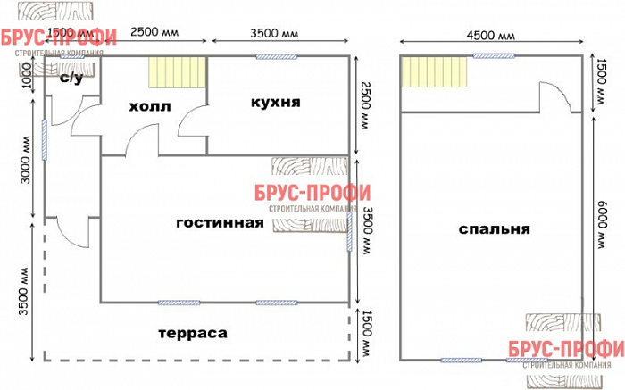 Проект №21. Дом из бруса 7 на 7